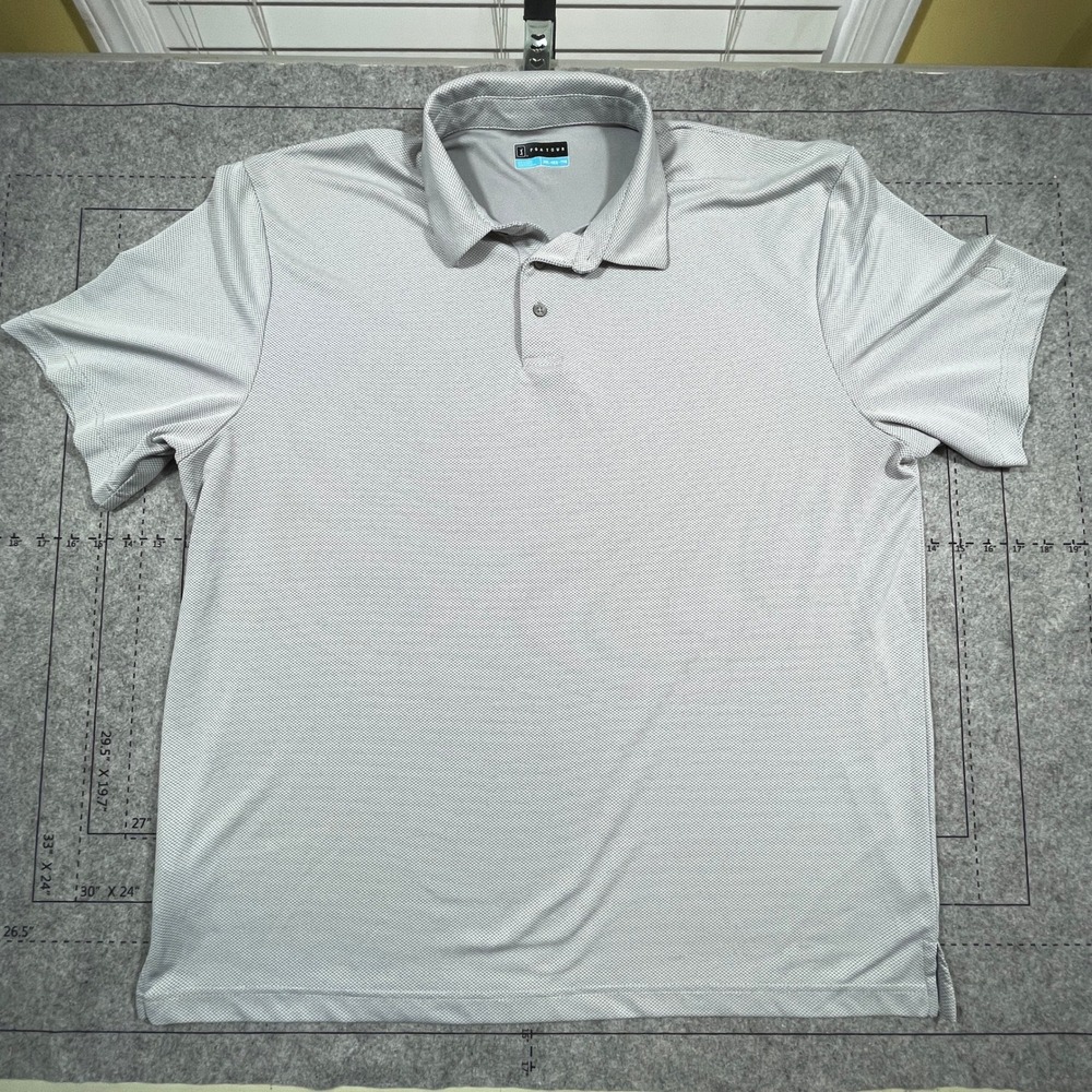 PGA TOUR Mens‎ Golf Polo Shirt Silver Gray Textured Short Sleeve Size XXL